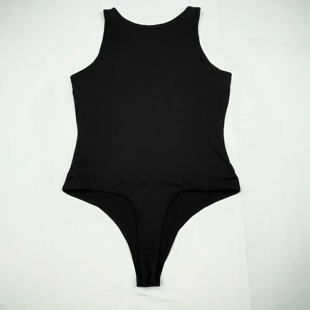 VICI Black Soft Stretch Thong Bodysuit Large